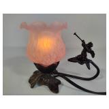 Cast Metal Tulip Lamp w/Cherub