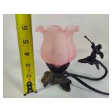 Cast Metal Tulip Lamp w/Cherub