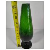 Empoli Emerald Green Spiral Glass Vase