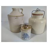 Three Stoneware Crocks