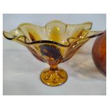 Lot of Amber Colored Small Glassware