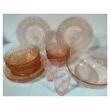 Assorted Pink Depression Glass