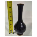 Enameled Vase w/Mother of Pearl Floral Inlay