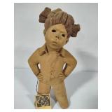Lot #4:  Lee Bortin Original XL Clay Figurine "Who Needs Boys"
