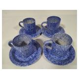 Country Life Emporium Sponge Painted Cups/Saucers