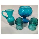 Teal Glassware & Insulators