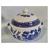 Churchill Blue Willow Covered Vegetable Dish