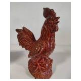 Metal & Ceramic Rooster Decor