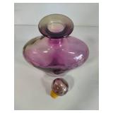 Amethyst Heart Shaped Blown Glass Decanter