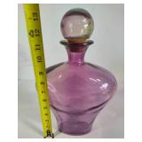 Amethyst Heart Shaped Blown Glass Decanter