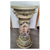 Italian Capodimonte Porcelain Pedestal w/Cherubs