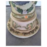 Italian Capodimonte Porcelain Pedestal w/Cherubs