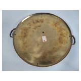 Brass Round Serving Tray w/Handles