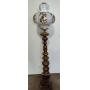 Victorian Free-Standing Brass Lamp w/Opalescent Shade