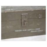 Wooden Military Storage Box 6 1/2" x 30" x 8 1/2" with Misc Hand Tools - Hack Saw and Blades, Screwdrivers, Pliers