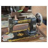 Vintage White Rotary Sewing Machine with Sewing Table