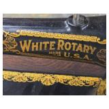 Vintage White Rotary Sewing Machine with Sewing Table