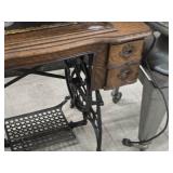 Vintage White Rotary Sewing Machine with Sewing Table