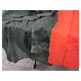 Assorted Rain Gear - Pants (Orange), Poncho (Green)