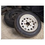 Lot of (2) 4.80-12 Trailer Tires with (2) 13" 5-Hole Rims