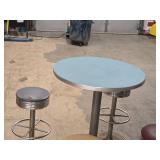 30" Pedestal Table with (4) Bar Stools
