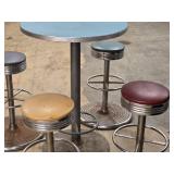 30" Pedestal Table with (4) Bar Stools