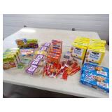 Cookies, Crackers, Beef sticks, Granola bars, recently expired product
