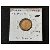1945 Mexico Gold 2 1/2 Peso Coin 180,000 Minted