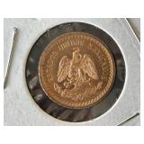 1945 Mexico Gold 2 1/2 Peso Coin 180,000 Minted