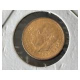 1945 Mexico Gold 2 1/2 Peso Coin 180,000 Minted