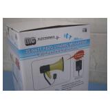 New in Box! MG Electronics Dynamic Power 25-Watt Megaphone with Built-in Siren and Hand Held Microphone