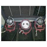 (3) Mole-Richardson Studio Lights and (1) Lowel TOTA Light with Accessories in Hard-Sided Case