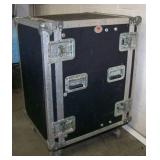 JAN-AL, Hard-Sided Travel Case with Rack Rails on Casters