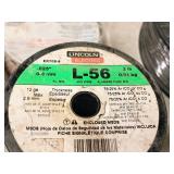 Lot of (2 Partial Spools) Lincoln Electric® 12-GA .025" Mig Welding Wire L-56