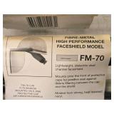 (9) Fibre-Metal High Performance Faceshield Windows Model FM-70 (Dark Green) and (9) Mouting Brackets