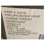 Lot of (1 Box) Strong-Point® Outdoor Phillips Bugle Head Coarse Thread Dacrotized Screws 10-8x4-1/2" #1041D 500-count ( 500 total items )