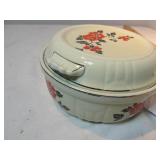 Red Poppy Casserole Dish Vintage