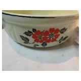 Red Poppy Casserole Dish Vintage