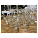 Assorted Vintage Glassware Collection Including Cordials, Wine, and Cocktail Glasses