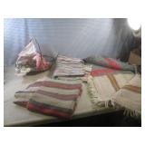 (EW5) 4 Throw Rugs and Basket with ...