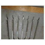 (H-2) Vintage 7-Tine Spear with 47"...