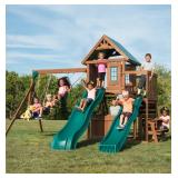Swing-N-Slide Wooden Outdoor Playset with Slides and Swings