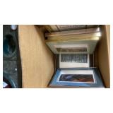 Pallet Lot: Metal Filing Cabinet, Framed Art Prints, Kids Play Kitchen, Red Sleds, Office and Pantry Items