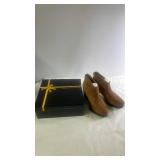 Pair of Light Brown Suede Ankle Boots Size 9.5