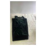 Velvet Long Sleeve Midi Dress, Dark Green XL