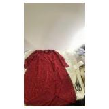 Red Lace Overlay Dress with 3/4 Sleeves 4XL