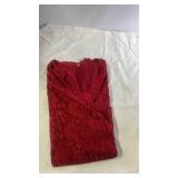 Red Lace Overlay Dress with 3/4 Sleeves 4XL