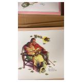 Collection of Approximately 200 Norman Rockwell Laminated Art PrintsÂ 