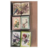 Collection of 8 Double Deck Playing Card Sets with Nature and Floral Artwork
