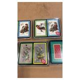 Collection of 5 Sealed Playing Card Double Deck Sets with Wildlife and Floral Artwork